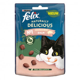 FELIX Naturally Delicious met zalm kattensnoep 8 x 50 g