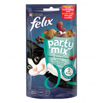 FELIX Party Mix Seaside zalm-, koolvis-, forelsmaak kattensnoep 60 gr 8 x 60 g