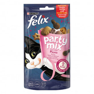 FELIX Party Mix Snacks Picnic Snacks met kip-, kaas- & kalkoensmaak 8 x 60 g