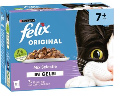 FELIX Senior 12x85gr. - Kattenvoer - Rund - Kip - 0,012 kg