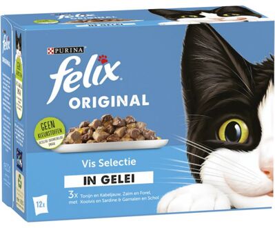 FELIX Vis 12x85gr. - Kattenvoer - Zalm - Sardine - 0,012 kg