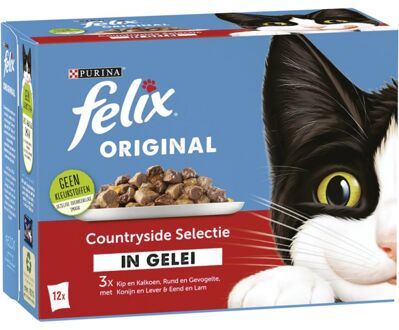 FELIX Vlees 12x85gr. - Kattenvoer - Kip - Gevogelte - 0,012 kg