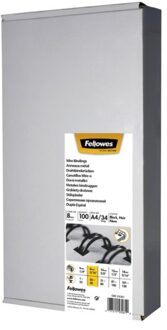 Fellowes Draadrug Fellowes 8mm 34-rings A4 zwart 100stuks