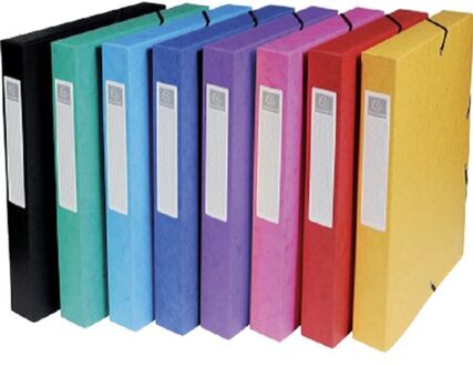 Fellowes elastobox Exabox 8 geassorteerde kleuren: geel, rood, roze, paars, blauw, turquoise, groen e...