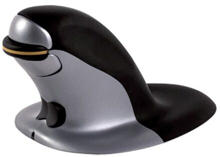 Fellowes ergonomische muis Penguin, draadloos, large, zwart met grijs