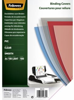 Fellowes Voorblad Fellowes A4 PVC 180micron 100stuks Transparant