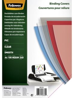 Fellowes Voorblad Fellowes A4 PVC 240micron 100stuks Transparant