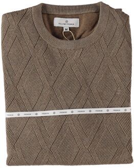 Fellows United Pullover Premium Crew Neck Argyle Struct. Brown  XL Bruin