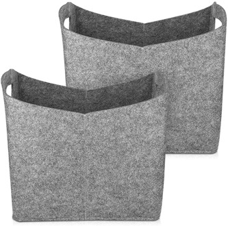 Felt Basket 40 X 23 X 39.5 cm - Fireplace Wood Bag Sundries Clothes Books Snacks Storage Baskets Handbag