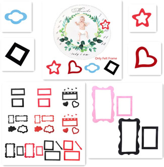 Felt Frame Newborn Baby Growth Milestone Blanket Photography Props Frame Can circle the Background Cloth date Circle the date