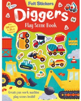 Felt Stickers Diggers Play Scene Book - Felt Stickers - Kit Elliot