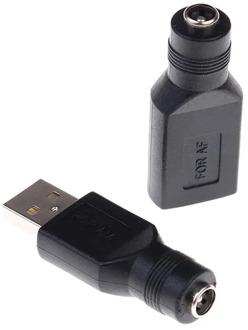 Female Jack To USB 2.0 Male Plug / Female Jack 5V DC Power Plugs Connector Adapter Laptop 5.5*2.1mm Black Color