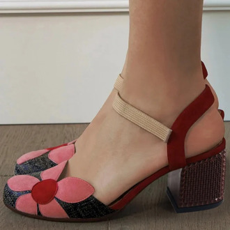 Female Sexy Party High Heels White Pumps Square Heels Women's Shoes New Fashion Casual Point Toe Buckle Strap Square Heel