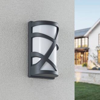 Femani buitenwandlamp donkergrijs, opaalwit