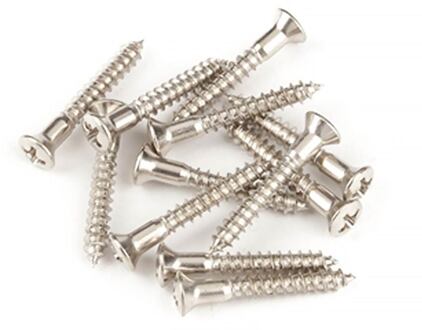 Fender 0016188049 strap button mounting screws, 6 x 1, oval head, chrome, 12 pcs