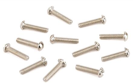 Fender 0018376049 pickup mounting screws, slotted machine, vintage '50s Tele, 6-32 x 5/8, round head, 12 pcs