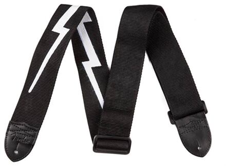 Fender 0990613106 gitaariem gitaariem, 5cm. breed, nylon lightning bolt, zwart