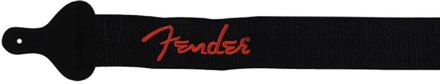 Fender 0990662015 gitaarriem gitaarriem, 5cm breed, 'Poly Logo', rood Fender logo