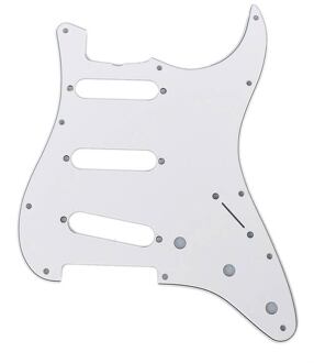 Fender 0992018000 slagplaat '62 Vintage Strat slagplaat '62 Vintage Strat, SSS, 11 schroefgaten, 3 ply, white