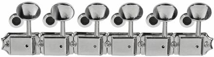 Fender 0992040002 machine heads, vintage Kluson style strat/tele LH, mounting materials included, nickel, set of 6