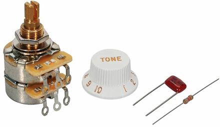 Fender 0992052000 TBX Tone potentiometer, standard length bushing .375", 3/8" diameter, with .022mf capacitor