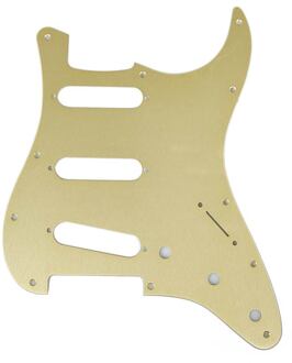 Fender 0992139000 slagplaat Strat® slagplaat Strat®, SSS, 11 schroefgaten, 1 ply, gold anodized