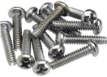 Fender 0994925000 pickup/selector switch mounting screws, Philips roundhead, chrome, 12 pcs