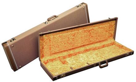 Fender 0996168422 deluxe koffer voor Precision Bass® deluxe koffer voor Precision Bass®, lederen handvat en uiteinden, bruin tolex & goud pluche inter