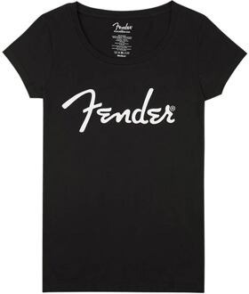 Fender 9193020502 spaghetti logo women's tee, black, M