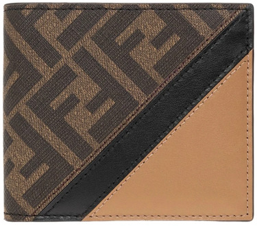 Fendi Bifold portemonnee met monogram Fendi , Brown , Heren - ONE Size