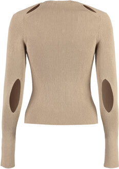 Fendi Biscuit Katoenmix Cardigan Bruin - EU 36 / UK 8