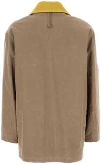 Fendi Cappuccino Canvas Jas - maat EU 50 Salie Groen