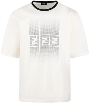 Fendi Gradient Print T-Shirt Casual Stijl Fendi , White , Heren - M,S,Xs