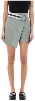 Fendi Hoge Taille Mohair Shadow Grey Shorts Fendi , Gray , Dames - 2XS