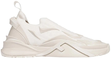 Fendi Jacquard Slip-On Sneakers Fendi , White , Heren - 41 EU