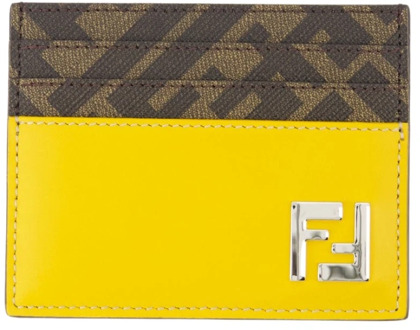 Fendi Kaarthouder met metalen logo Fendi , Multicolor , Heren - ONE Size