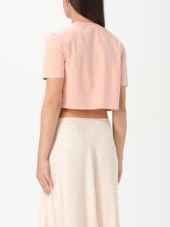 Fendi Korte T-shirt Geborduurd Logo Koraal