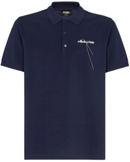 Fendi Polo Shirts Fendi , Blue , Heren - Xl,L,M,S