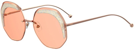 Fendi Rose Gold/Pink Sunglasses FF 0358/S Fendi , Pink , Dames - 63 MM