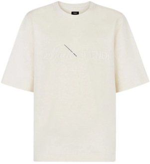Fendi T-Shirts Fendi , White , Heren - M
