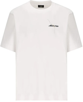 Fendi T-Shirts Fendi , White , Heren - Xl,L,M,S,Xs