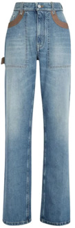 Fendi Vintage-Effect Flared Jeans Fendi , Blue , Dames - S