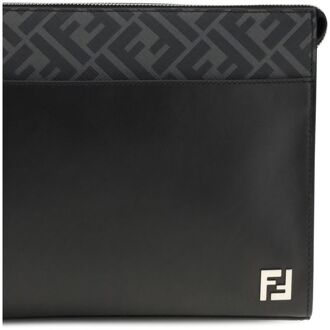 Fendi Zwarte Leren Clutch Tas