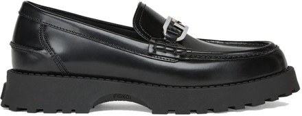 Fendi Zwarte platte schoenen met Fendi OLock detail Fendi , Black , Heren - 40 Eu,39 EU