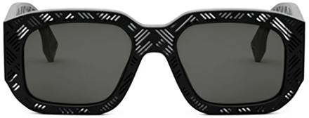 Fendi Zwarte zonnebril dames accessoires Aw23 Fendi , Black , Dames - 52 MM