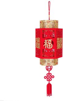 Feng Shui 2 Stuks Chinese Jaar Rode Lantaarn Paleis Opknoping Lantaarn Decoratie Ox Goud Fu Benodigdheden Voor Buiten indoorsW4424 W4424-S-2stk