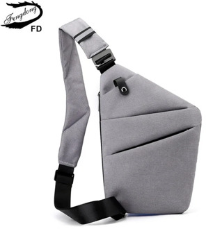 Fengdong men ultra thin anti-theft small chest bag mini cross body bags male one shoulder sling bag for travel boy sports bag