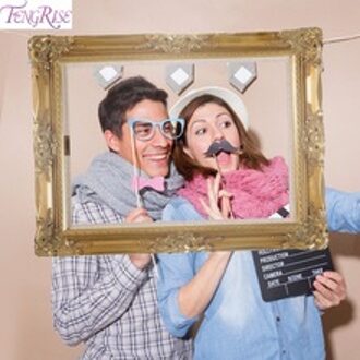 FENGRISE Papier Fotolijst Booth Props Trouwbedankjes Verjaardag Decoratie Familiereünie Party Photobooth Event Decor Levert
