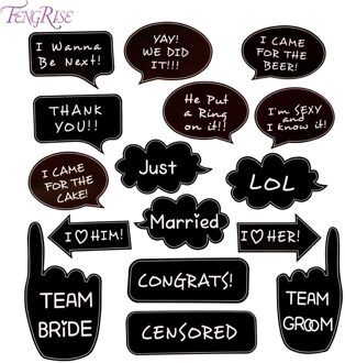 FENGRISE Photo Booth Props Bruiloft Decoratie Team Bruid Bruidegom Schoolbord Photobooth Bruids Douche Bruiloft Evenement Feestartikelen