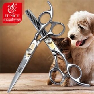 Fenice Professionele 6.0 Inch Hond Grooming Schaar Set Snijden + Dunner Shears Dunner Tarief Ongeveer 25%-30%